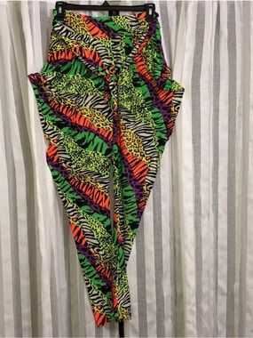 Vibrant Green Neon Animal Print Leggings